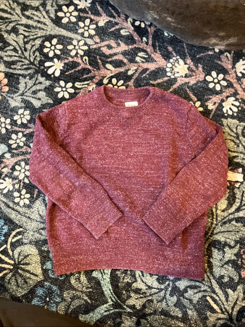 GAP Men's Heathered Wine Crewneck Sweater